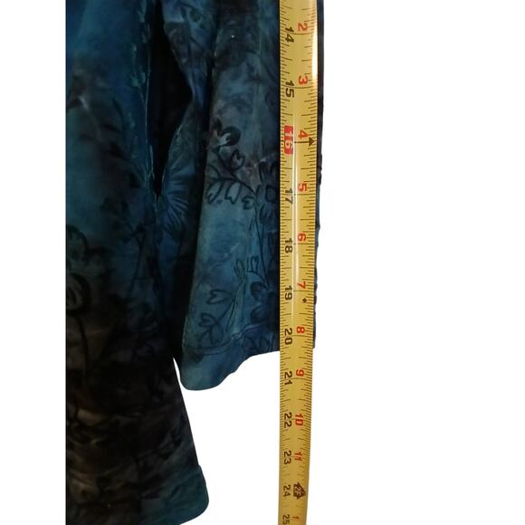 Sami & JO Babydoll Stretch Top Women's XL Blue Black Whimsigoth Fairy Goth Dark - Picture 9 of 12